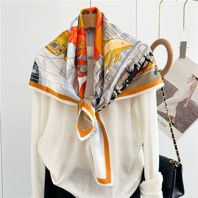 Écharpe en soie douce 90CM pou - Women'S Accessories Clothing avis et prix