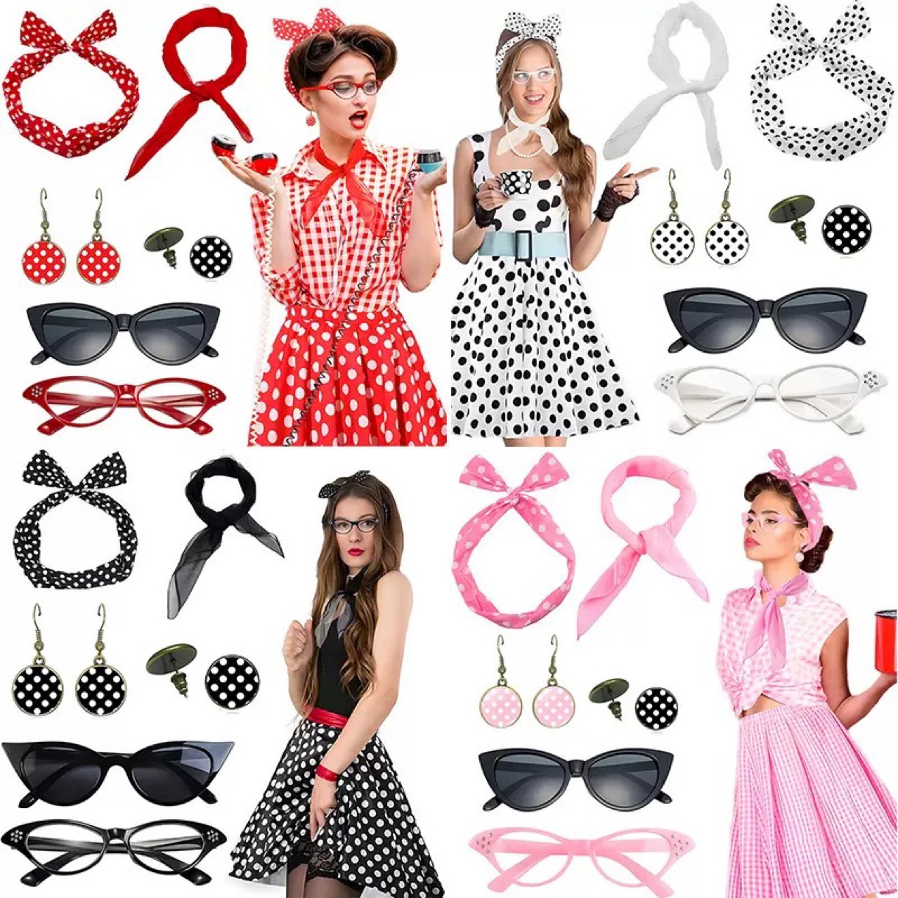 Costume de fête hippie rétro d - Women'S Accessories In The 1950S avis et prix